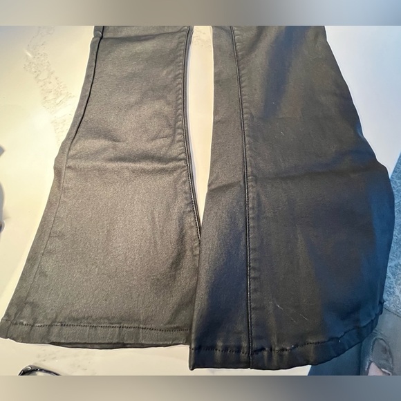 Women’s edikted black faux leather flare jeans. Size small. - Picture 7 of 10